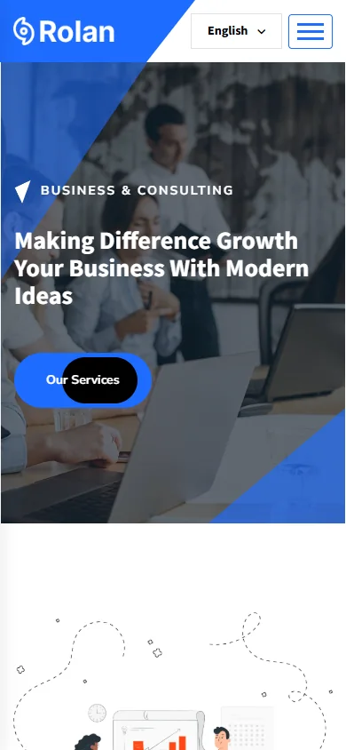 Mobile preview of the same website