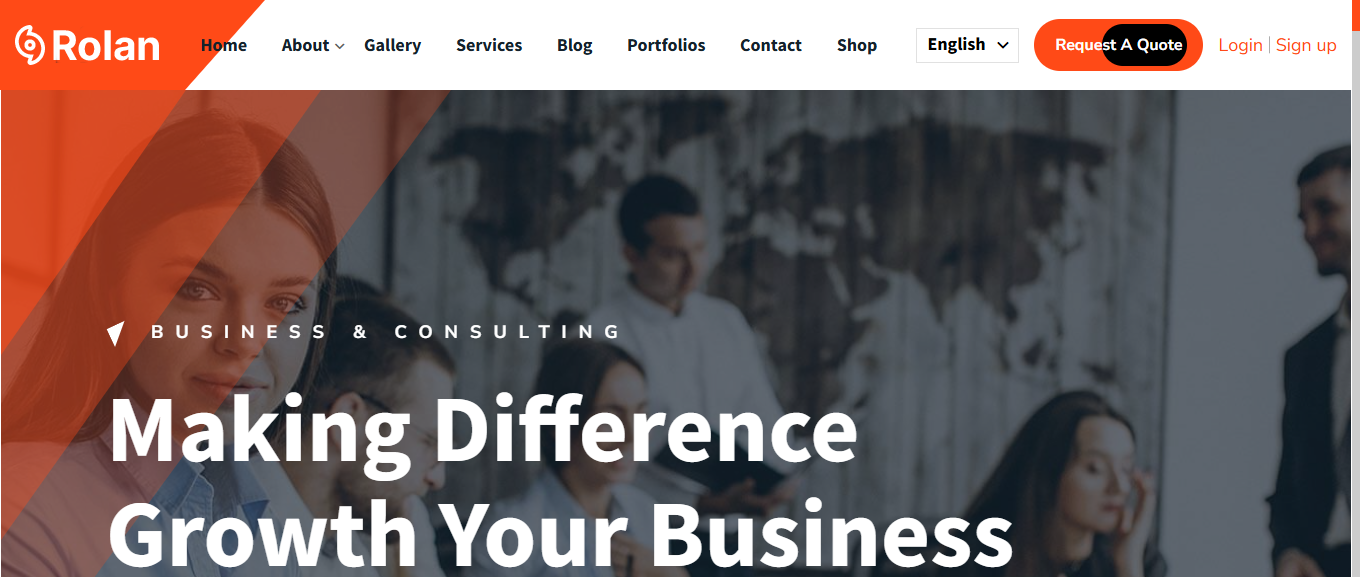 Live preview of the Corporate website template