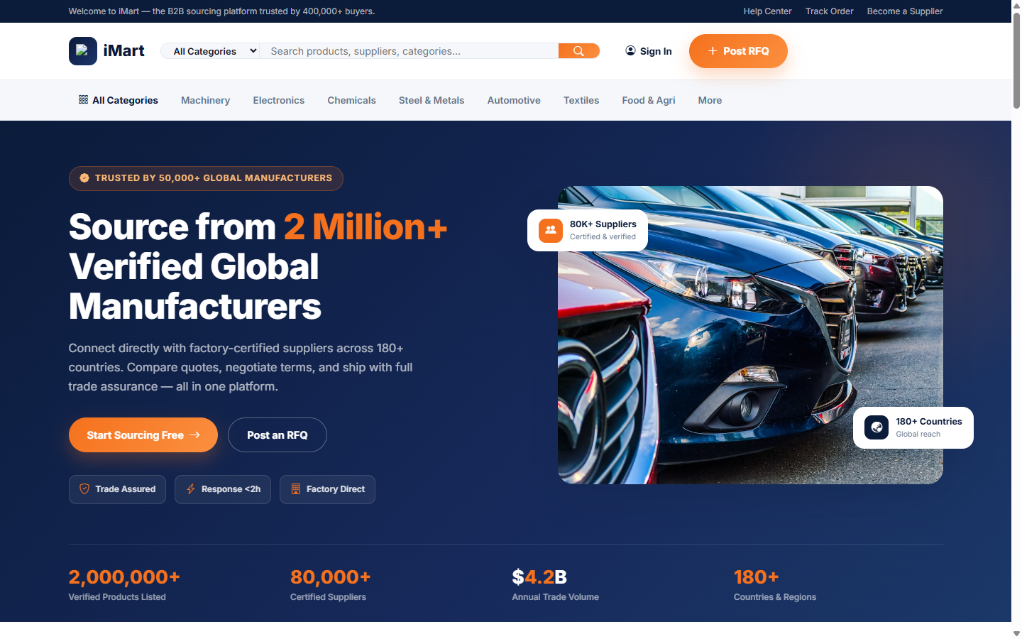 VyaparMart B2B trade portal screenshot