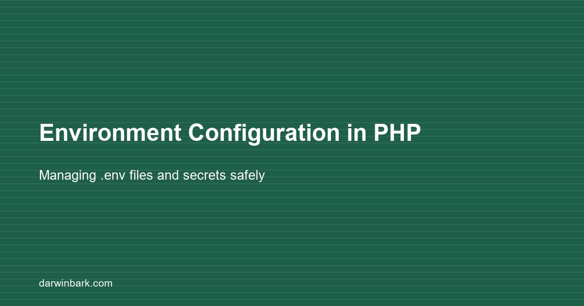 Environment configuration in PHP guide