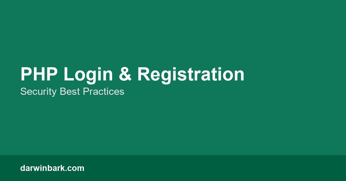 PHP login and registration security best practices