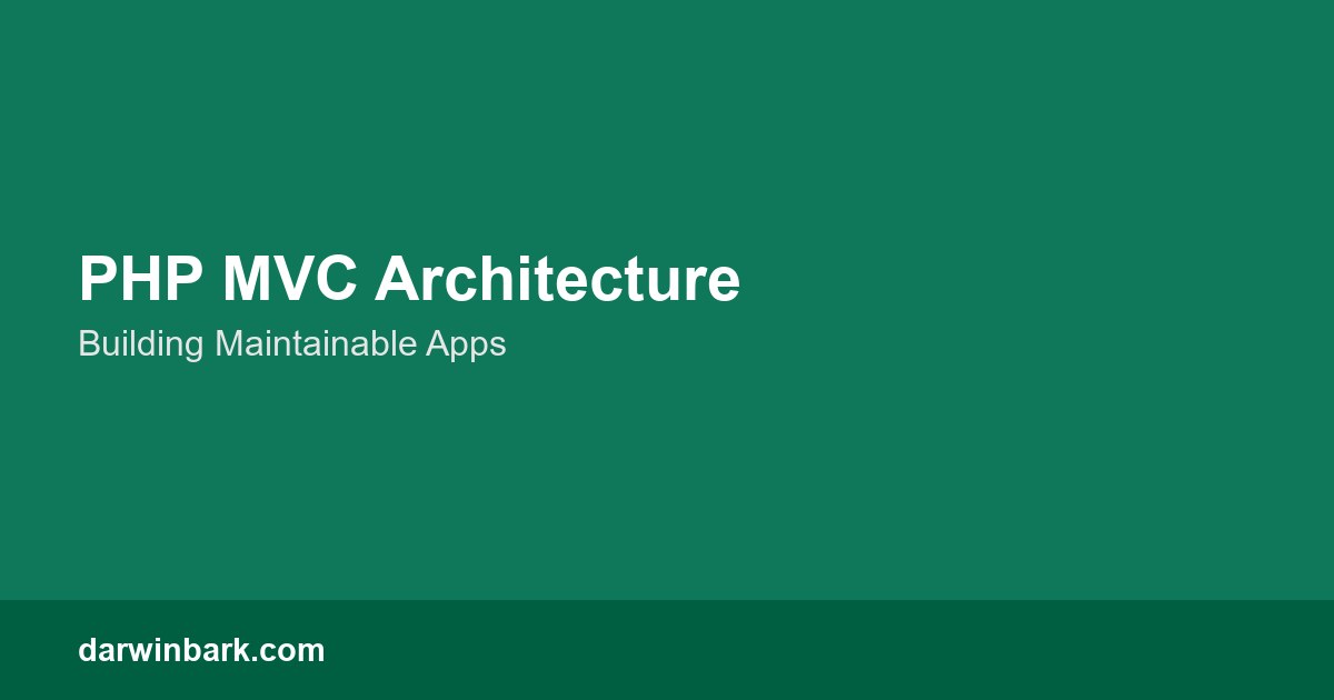 PHP MVC architecture guide
