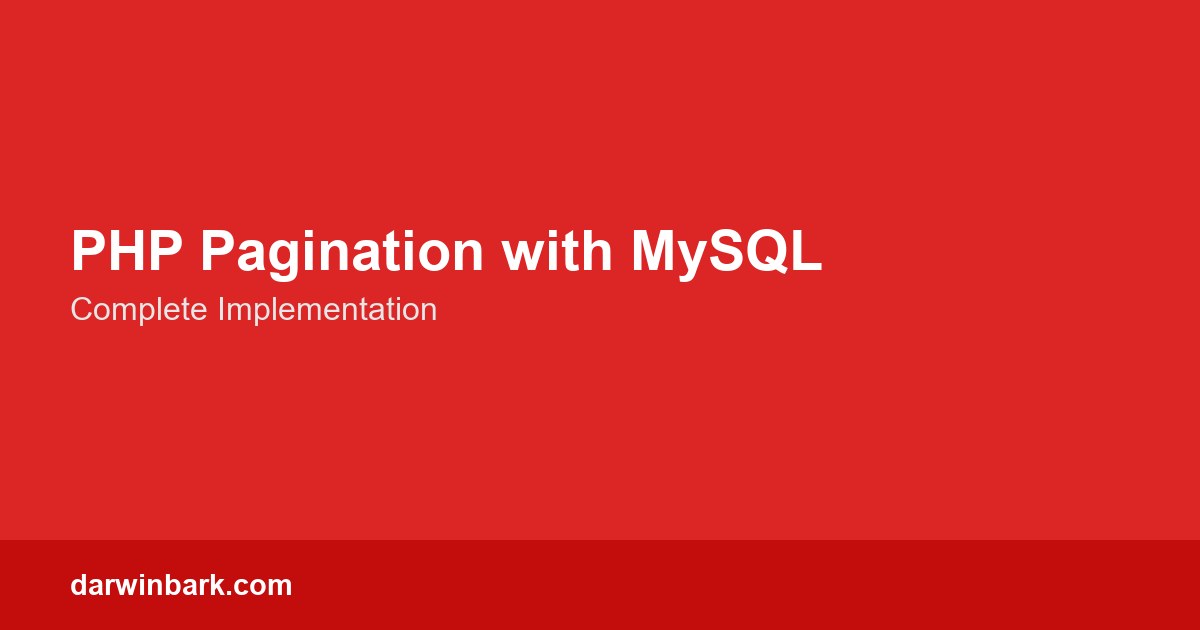 PHP pagination with MySQL guide