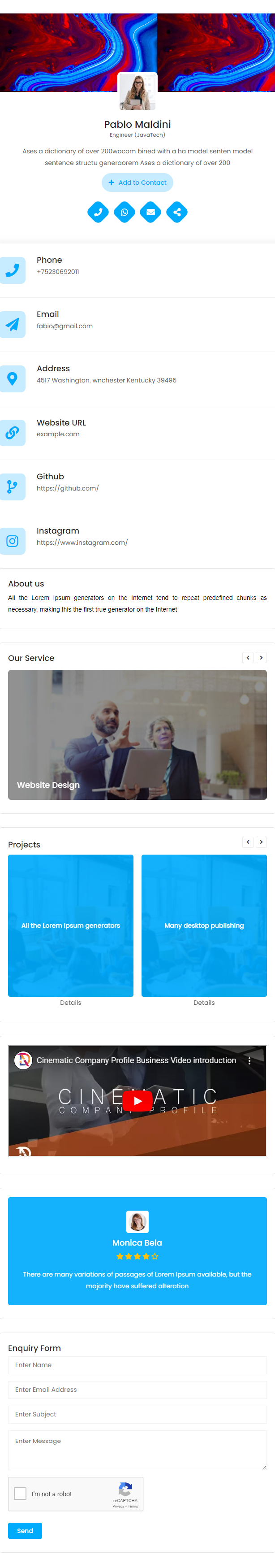 Elegant vCard
