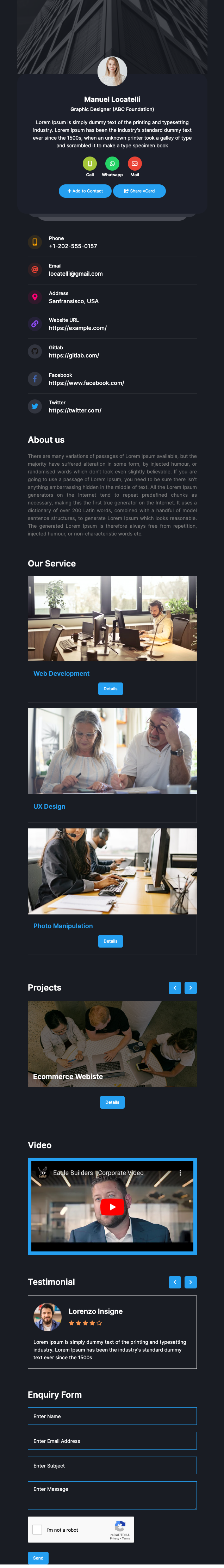 Creative vCard