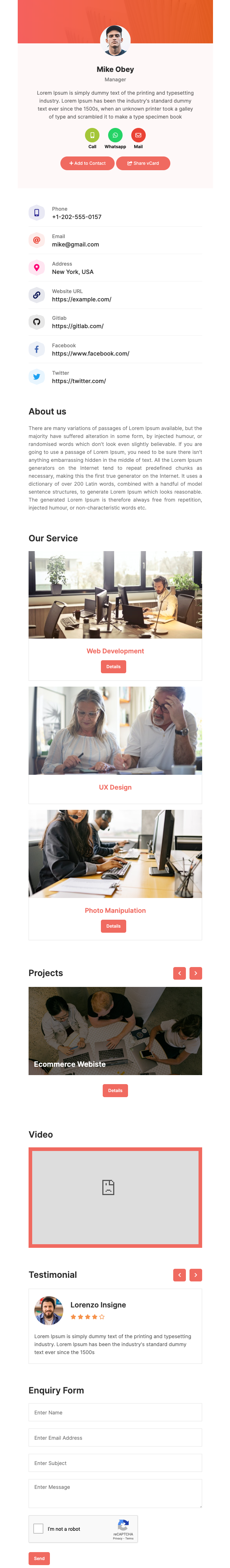 Corporate vCard