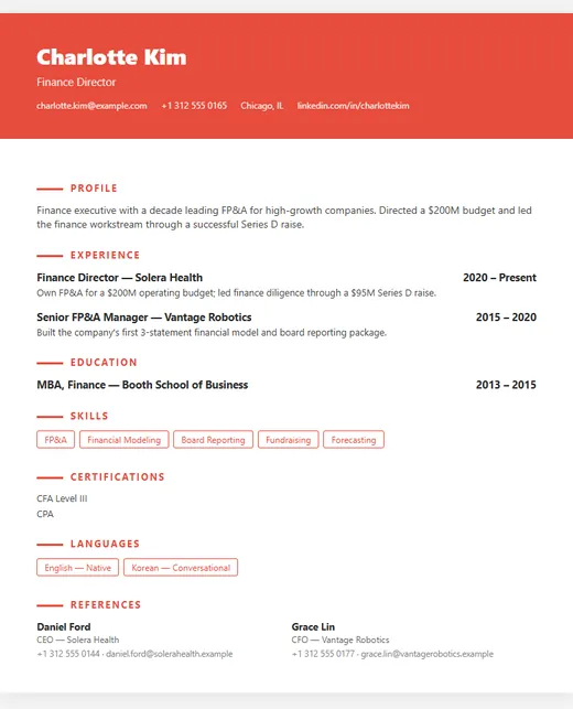 Elegant Banner resume template — Executive