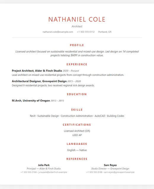 Minimal resume template (ATS-friendly) — ATS Friendly