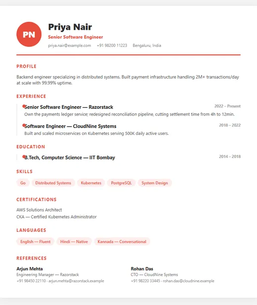 Timeline resume template — Professional